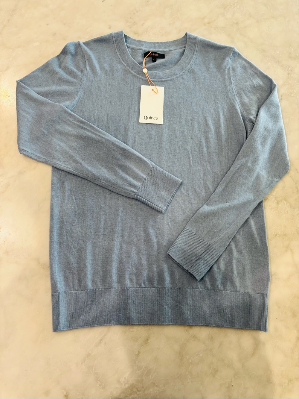 Quince Organic Cotton Light Blue Women's Crewneck Sweater